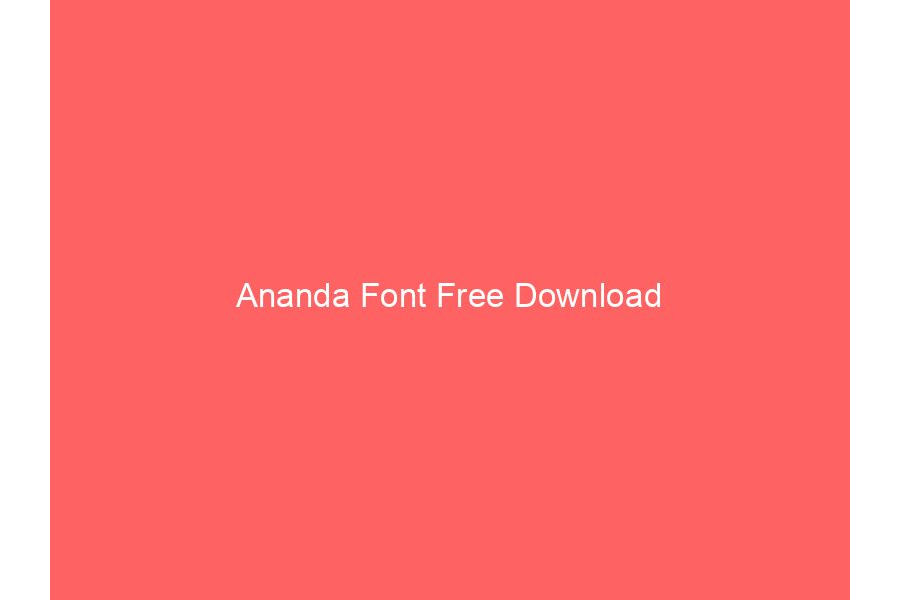 Ananda Font Free Download