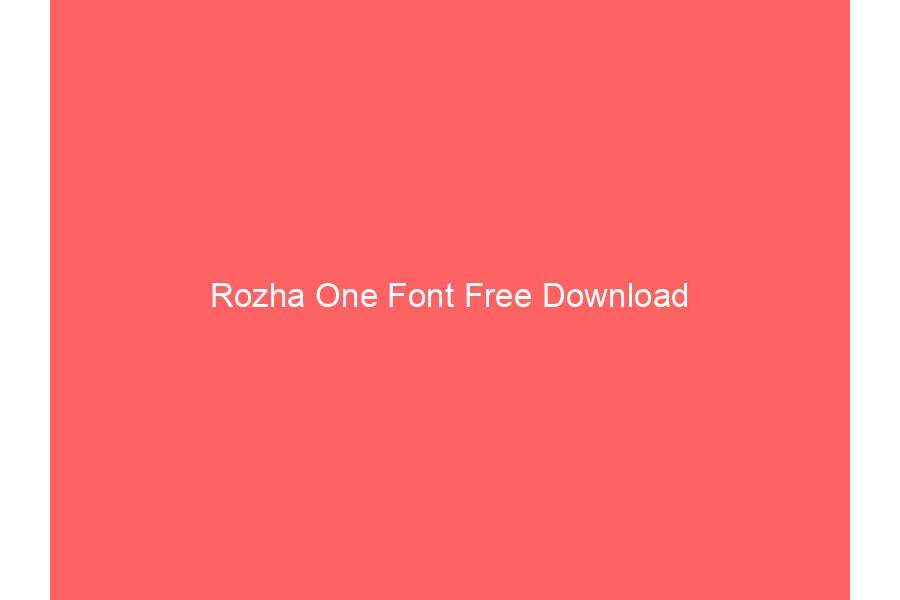 Rozha One Font Free Download