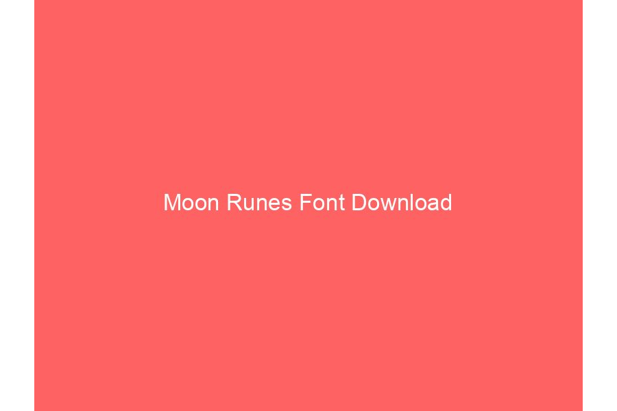Moon Runes Font Download