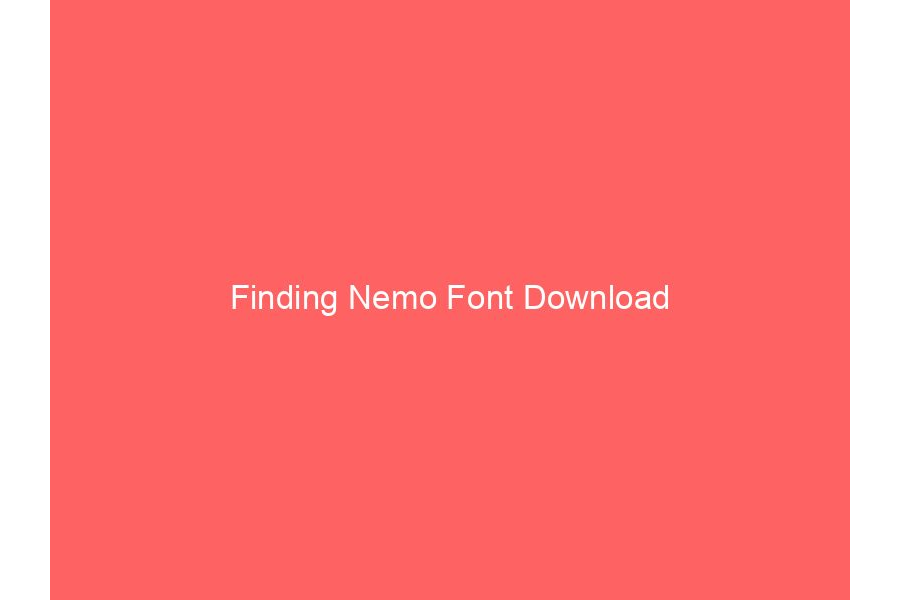 Finding Nemo Font Download