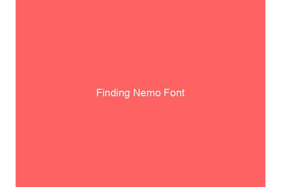 Finding Nemo Font